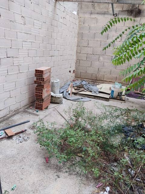 Patio en obra y sin uso, antes de la reforma